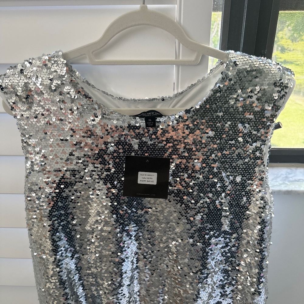 Silver Sequined Top